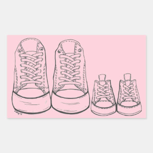 Baby Girl Pink Big Little Sneakers New Arrival Rechthoekige Sticker