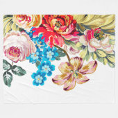 Baby Girl Pink Blue Green Victoriaans Roos Patroon Fleece Deken (Voorkant (Horizontaal))