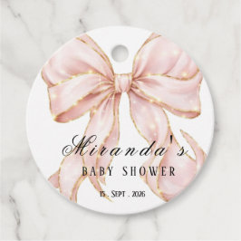 Baby Girl Pink Bow Baby Shower Bedankjes Labels