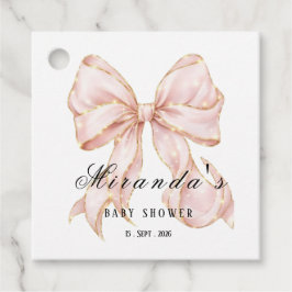 Baby Girl Pink Bow Baby Shower Bedankjes Labels