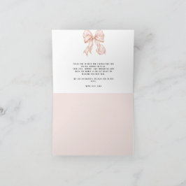 Baby Girl Pink Bow Baby Shower  Bedankkaart