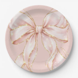 Baby Girl Pink Bow Baby Shower Invitation Papieren Bordje