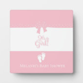 Baby Girl Pink Bows & Little Feet Custom Fotoplaat (Voorkant)