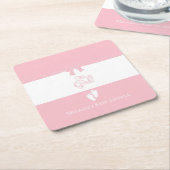 Baby Girl Pink Bows & Little Feet Custom Kartonnen Onderzetters (Schuin)