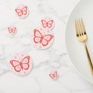 Baby Girl Pink Butterfly Baby shower Confetti