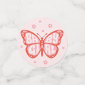 Baby Girl Pink Butterfly Baby shower Confetti (Kleine voorkant)