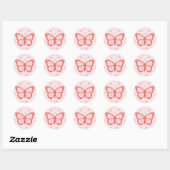 Baby Girl Pink Butterfly Baby shower Confetti Ronde Sticker (Vel)