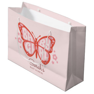 Baby Girl Pink Butterfly Baby shower Groot Cadeauzakje