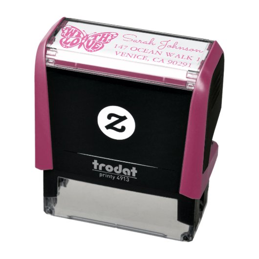 Baby Girl Pink Butterfly Baby shower Zelfinkt Zelfinktende Stempel (Product)