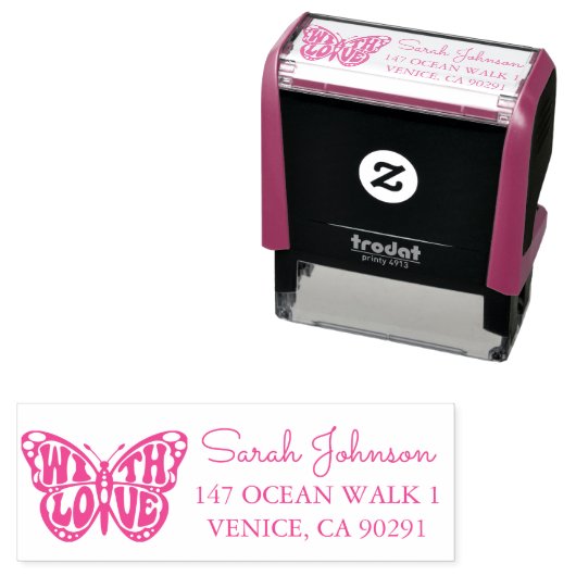 Baby Girl Pink Butterfly Baby shower Zelfinkt Zelfinktende Stempel (In situ)