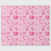 Baby Girl Pink Collage Cadeaupapier (Vlak)