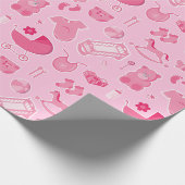 Baby Girl Pink Collage Cadeaupapier (Hoek)
