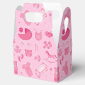 Baby Girl Pink Collage Patroon Bedankdoosjes (Geopend)