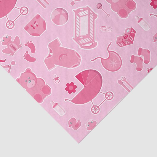 Baby Girl Pink Collage Tissuepapier (Detail)