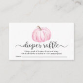 Baby Girl Pink Diaper Raffle Shower Informatiekaartje (Voorkant)