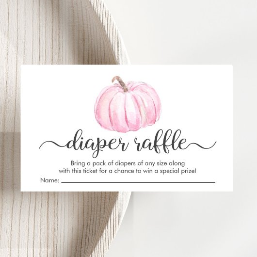 Baby Girl Pink Diaper Raffle Shower Informatiekaartje