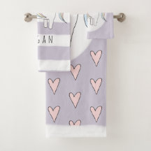 Baby Girl Pink Doodle Unicorn Heart Patroonnaam