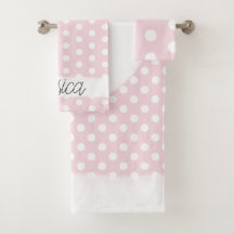 Baby Girl Pink Dot Pattern Monogram Naam