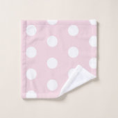 Baby Girl Pink Dot Pattern Monogram Naam Bad Handdoek (Wasdoekje)