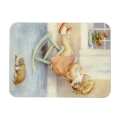 Baby Girl Pink Dress Rocking-stoel Magneet (Horizontaal)