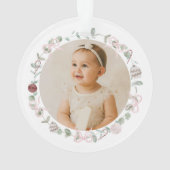 Baby Girl Pink First Christmas Photo Ornament (achterkant)