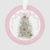 Baby Girl Pink First Christmas Photo Ornament (voorkant)