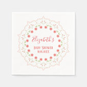 Baby Girl Pink  Flowers Cute Modern Servet (Voorkant)