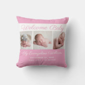 Baby Girl Pink Foto Collage Cute Newborn Keepomwil Kussen (Voorkant)