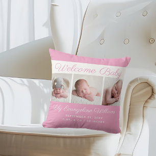 Baby Girl Pink Foto Collage Cute Newborn Keepomwil Kussen