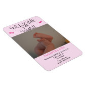 Baby Girl Pink Foto geboorte Stats Aankondiging Magneet (Rechterzijde)