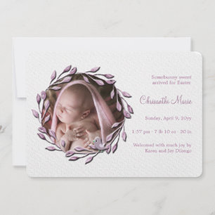 Baby Girl Pink Foto geboorteaankondiging Aankondiging