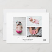 Baby Girl Pink Foto Welkom geboorteaankondiging Kaart (Achterkant)