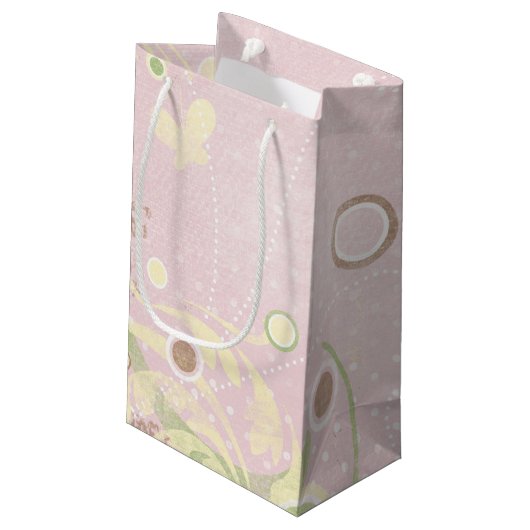 Baby Girl Pink Gift Bag Klein Cadeauzakje (Achterkant Gekanteld)
