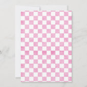 Baby Girl Pink Gingham Sprinkle Showuitnodiging Kaart (Achterkant)