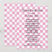 Baby Girl Pink Gingham Sprinkle Showuitnodiging Kaart (Voorkant / Achterkant)