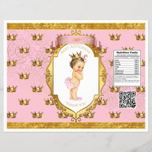 Baby Girl Pink Gold Chip Bag Wrappers Flyer (Voorkant)