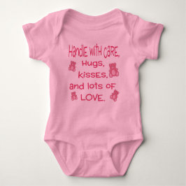 Baby Girl Pink Handle met liefdeskleding Romper