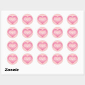 Baby Girl Pink Heart Ronde Sticker (Vel)