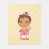 Baby Girl Pink Jumpsuit Aangepaste naam Fleece Deken (Voorkant)