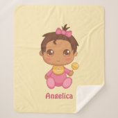 Baby Girl Pink Jumpsuit Aangepaste naam Sherpa Deken (Voorkant)