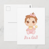 Baby Girl Pink Jumpsuit Briefkaart (Voorkant / Achterkant)