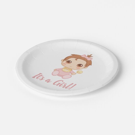 Baby Girl Pink Jumpsuit Papieren Bordje (Gekanteld)