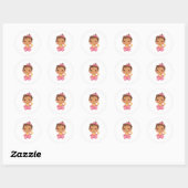 Baby Girl Pink Jumpsuit Ronde Sticker (Vel)