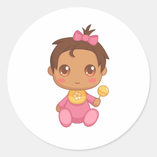 Baby Girl Pink Jumpsuit Ronde Sticker (Voorkant)