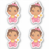 Baby Girl Pink Jumpsuit set van 4 Sticker (Voorkant)