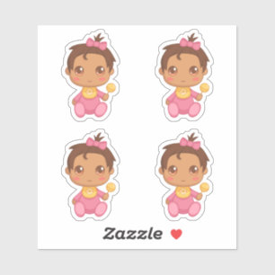 Baby Girl Pink Jumpsuit set van 4 Sticker