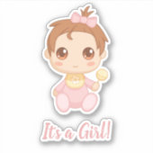 Baby Girl Pink Jumpsuit Sticker (Voorkant)