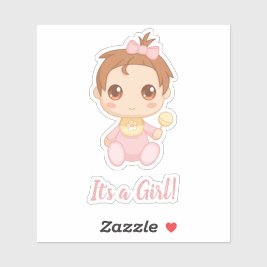 Baby Girl Pink Jumpsuit Sticker (Vel)