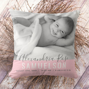 BABY Girl Pink Keepomwille Birth Date PHOTO Kussen