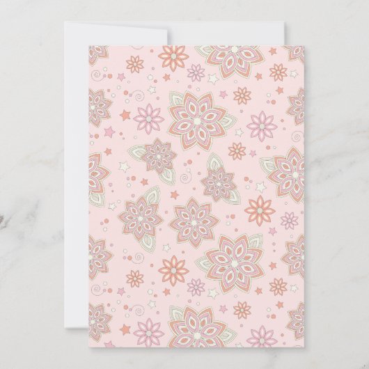 Baby Girl Pink Oranje Foto geboorteaankondiging Aankondiging (Achterkant)